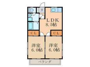 オーク高野Ａ棟の物件間取画像